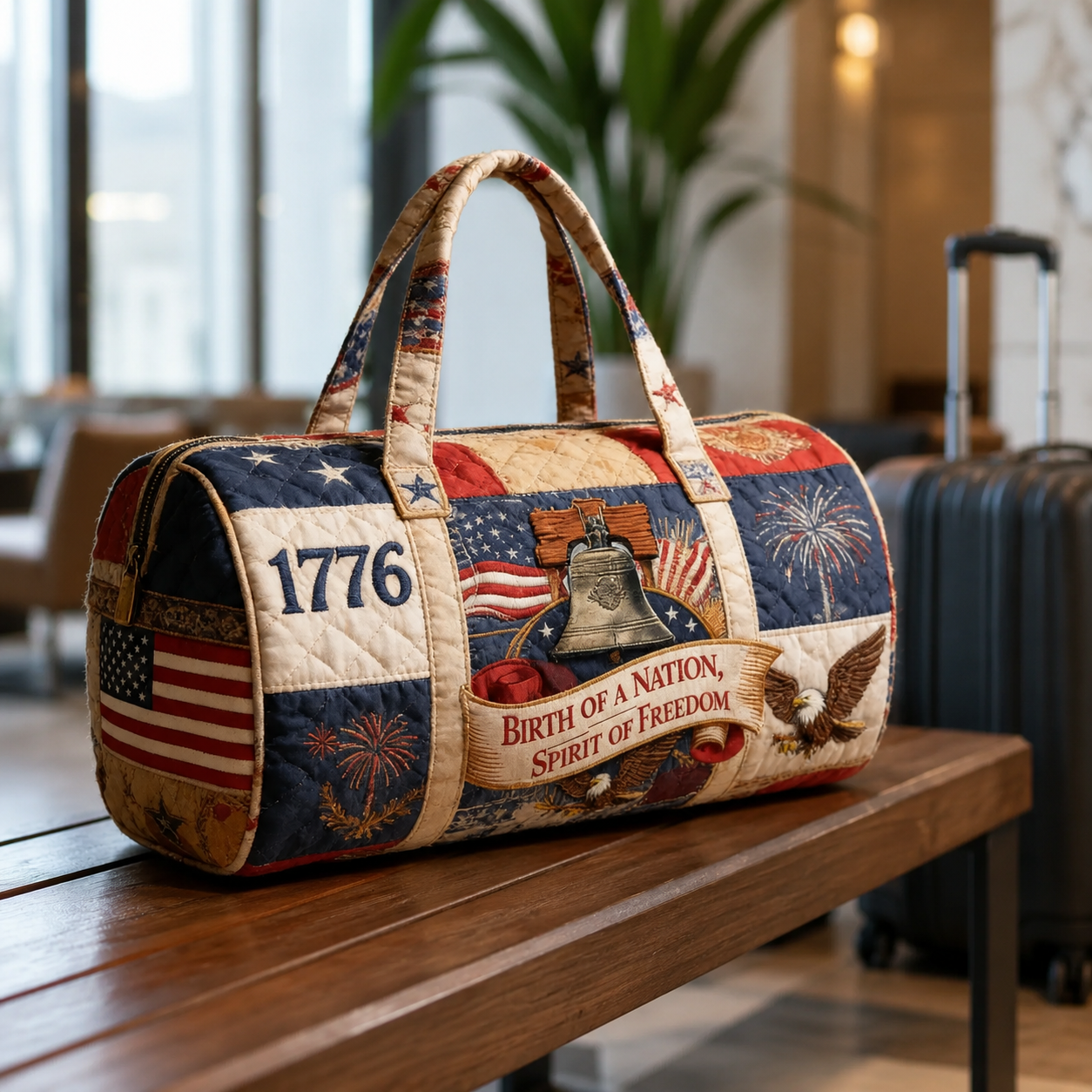 Patriotic Quilted Duffle Bag 250th Anniversary Gift for Patriots