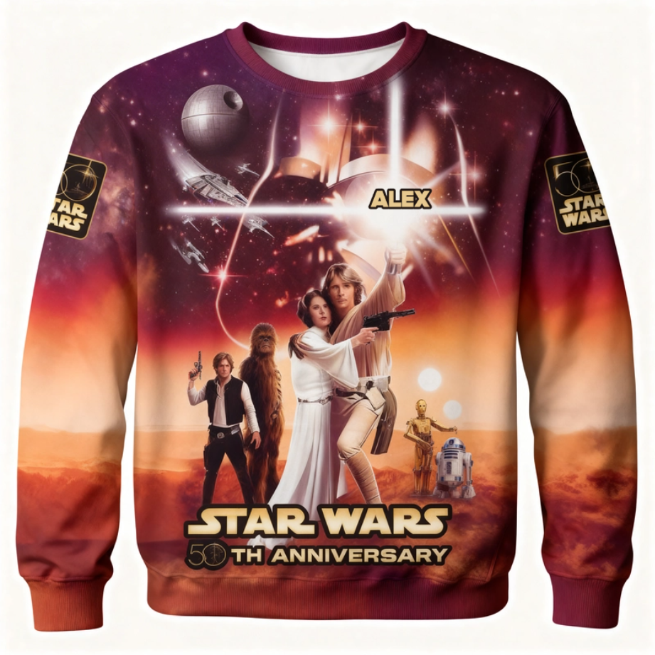 Personalized Star Wars 50th Anniversary All Over Shirt Gift for Movie Fans