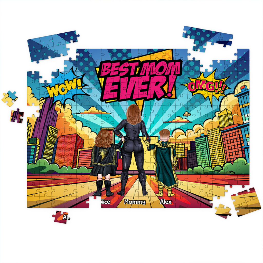 Personalized Best Mom Ever Puzzle Custom Family Gift for Mom Puzzle GradoCreations