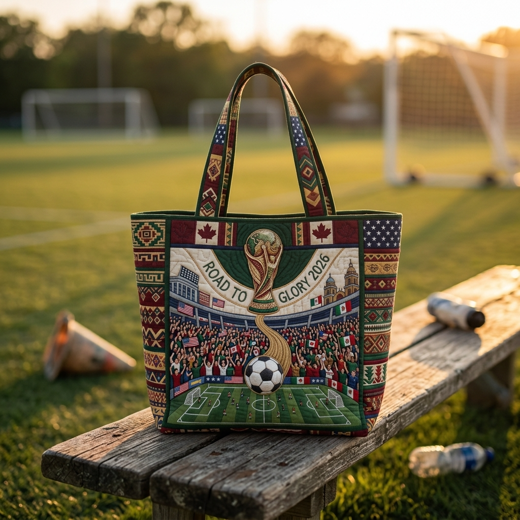 Quilted Tote Bag for Soccer Fans | World Cup 2026 Gift