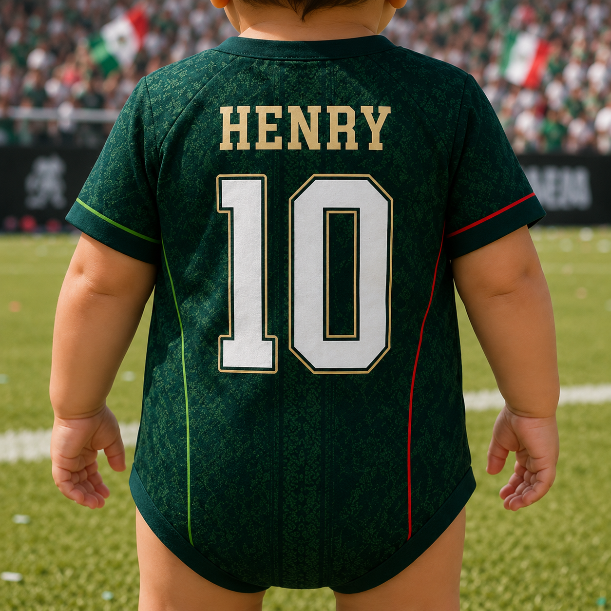 Personalized Mexico Soccer Baby Bodysuit Custom Name Gift for New Parents