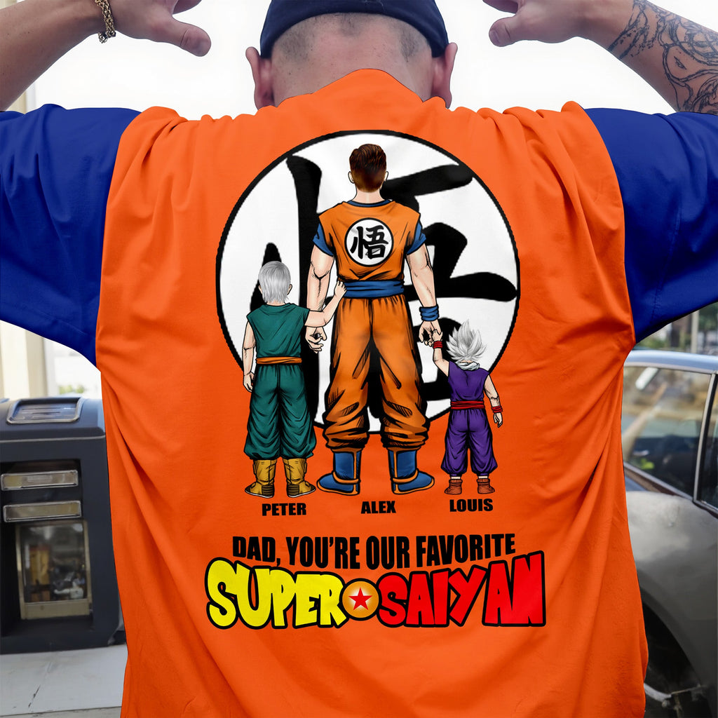 Personalized Super Saiyan 3D T-Shirt Gift for Dad or Grandpa
