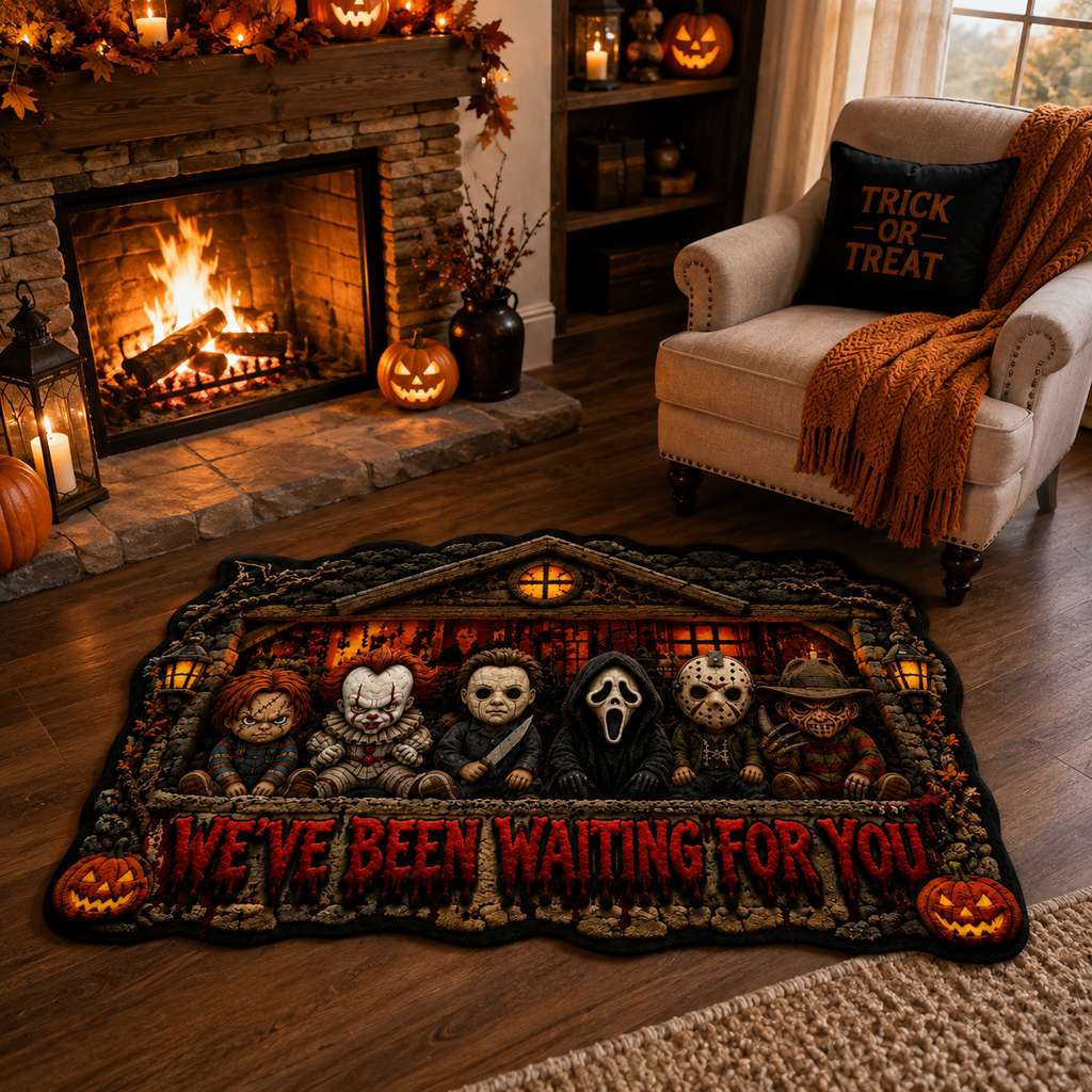 Personalized Halloween Horror Character Doormat Custom Name Gift Shape Doormat GradoCreations
