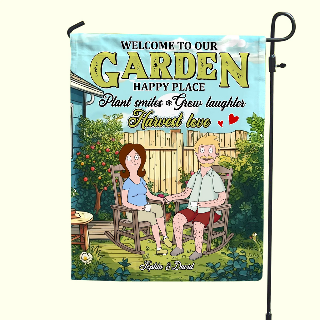 Personalized Gardening Flag Unique Gift for Couple Anniversary