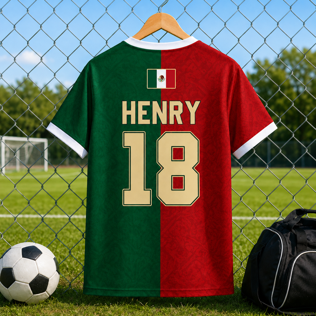 Personalized Mexico Soccer Jersey Custom Name Gift for Sports Fans