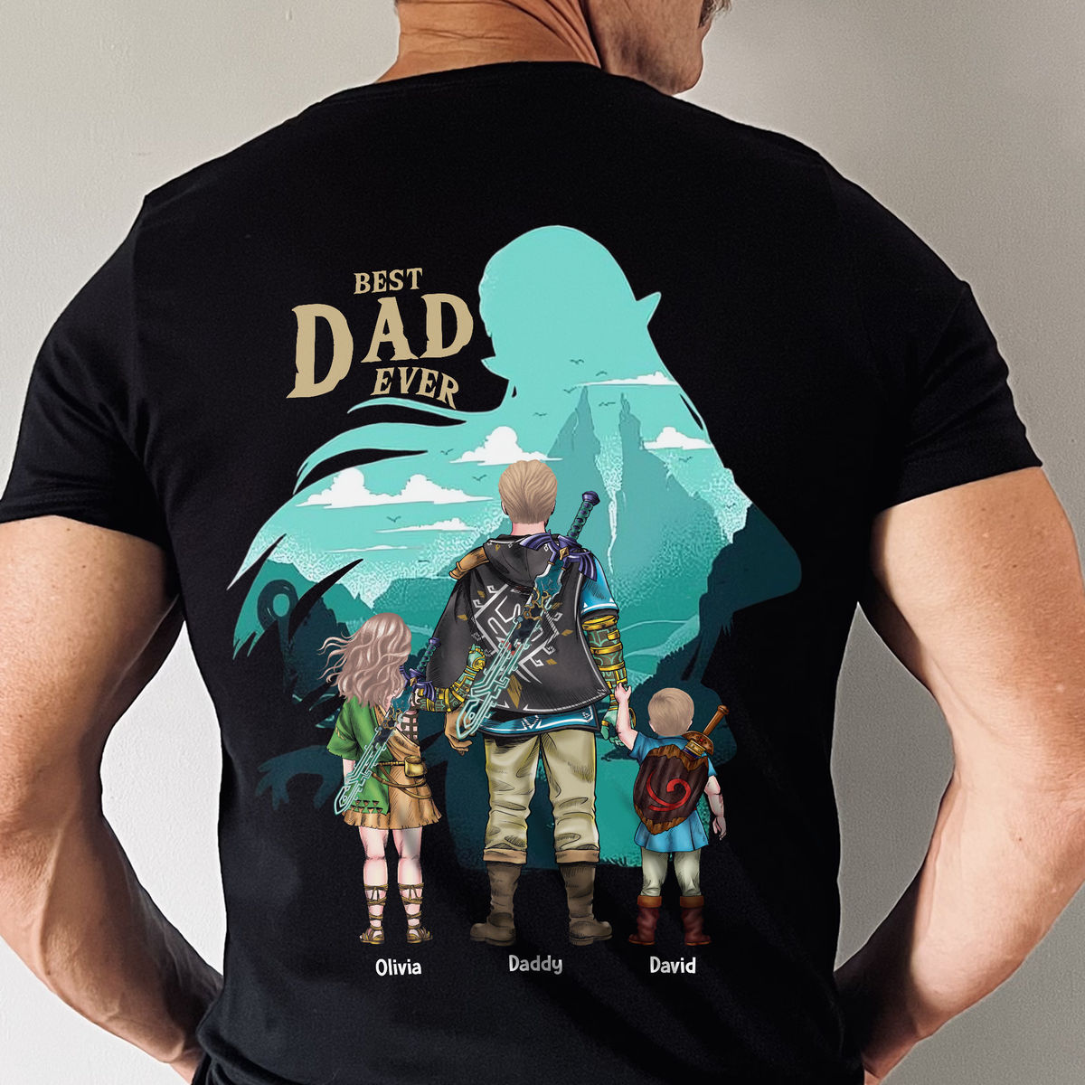 Personalized Best Dad Ever T-Shirt Custom Name Gift for Dad