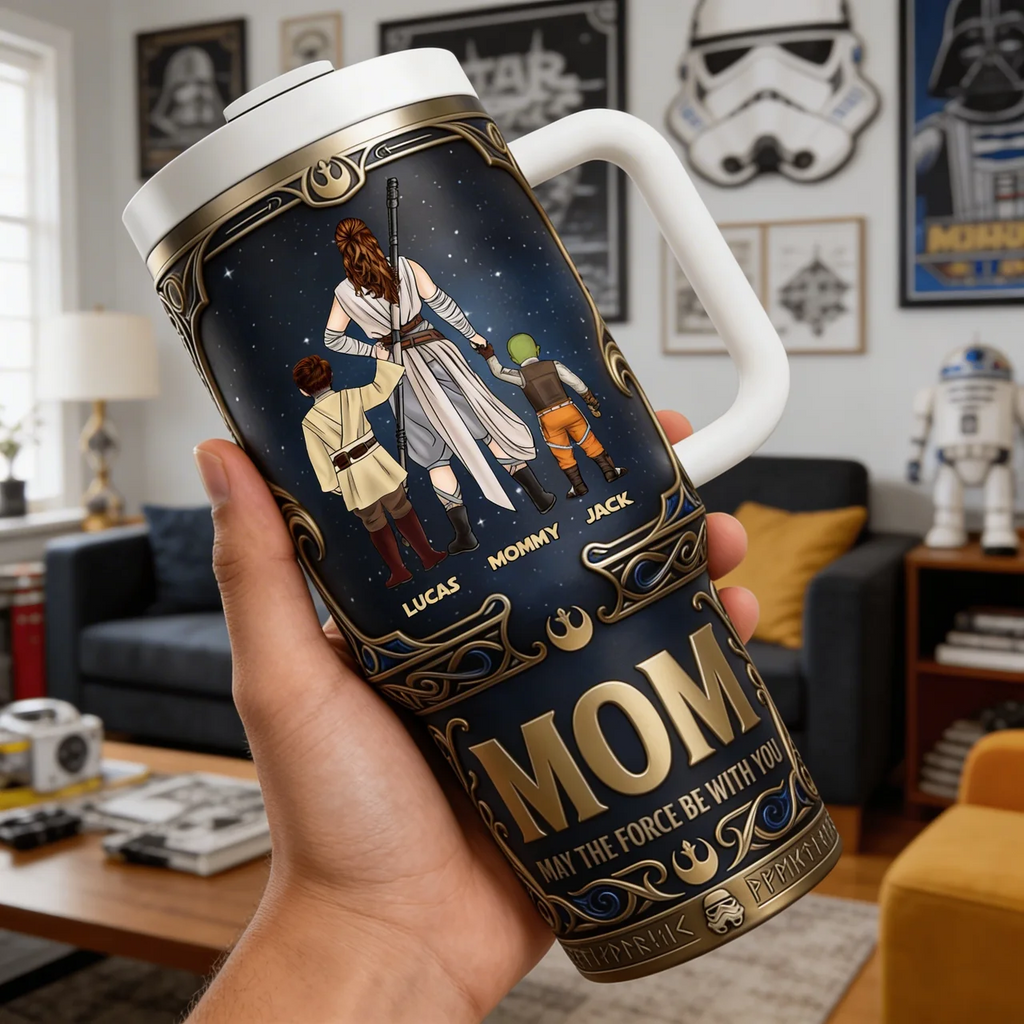 Personalized Star Wars Tumbler with Mom Design - Gift for Her Tumbler GradoCreations