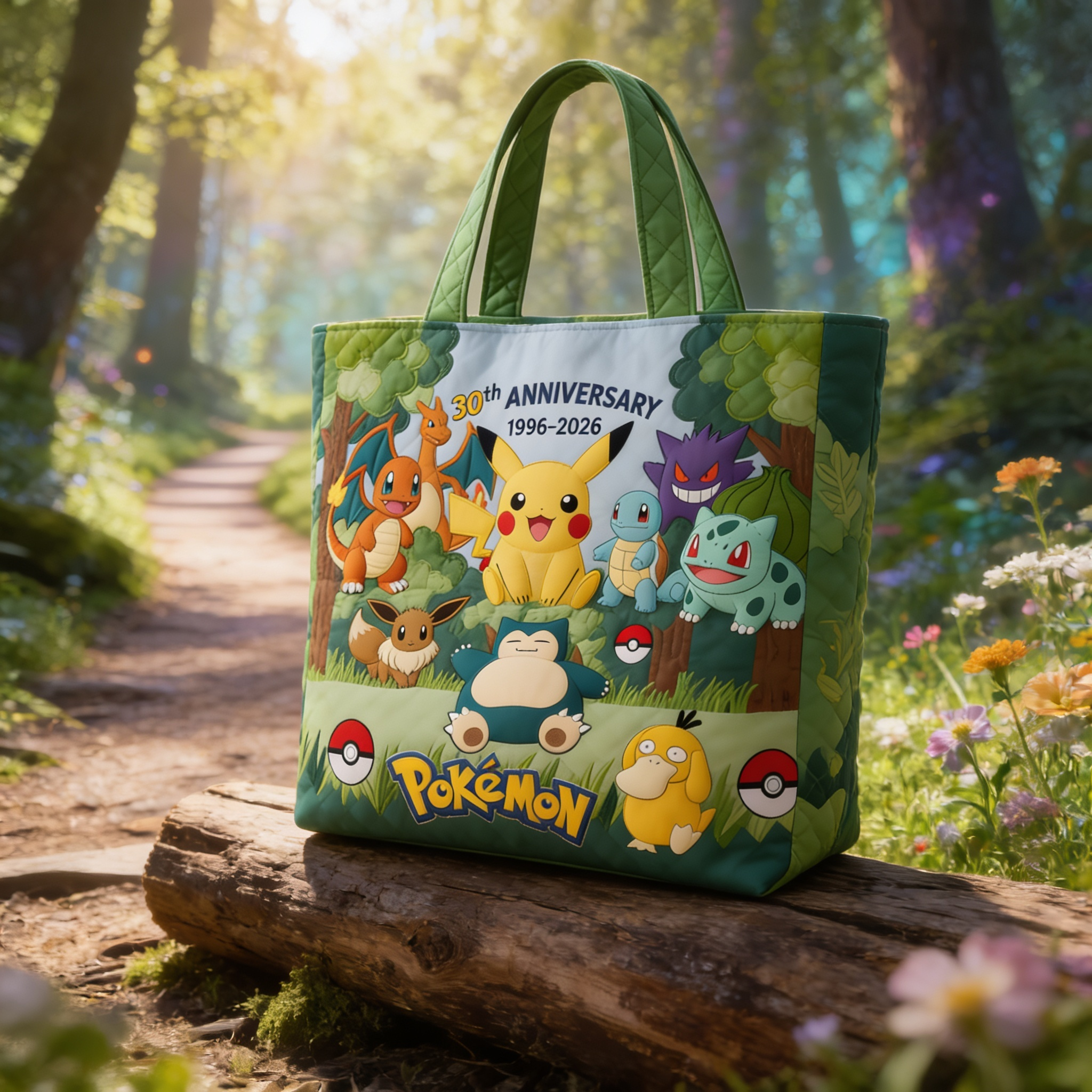 Personalized Quilted Tote Bag with Cute Monsterz Design - 30th Anniversary Gift for Movie Fans