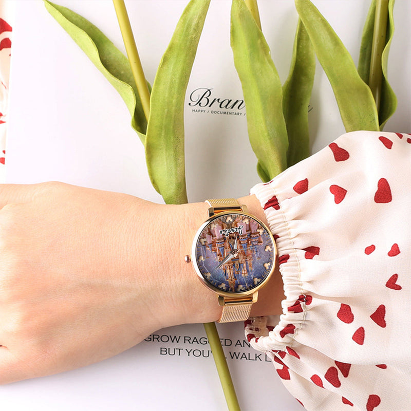 Personalized Women Hand Watch with Custom Strap Charms Gift for Her