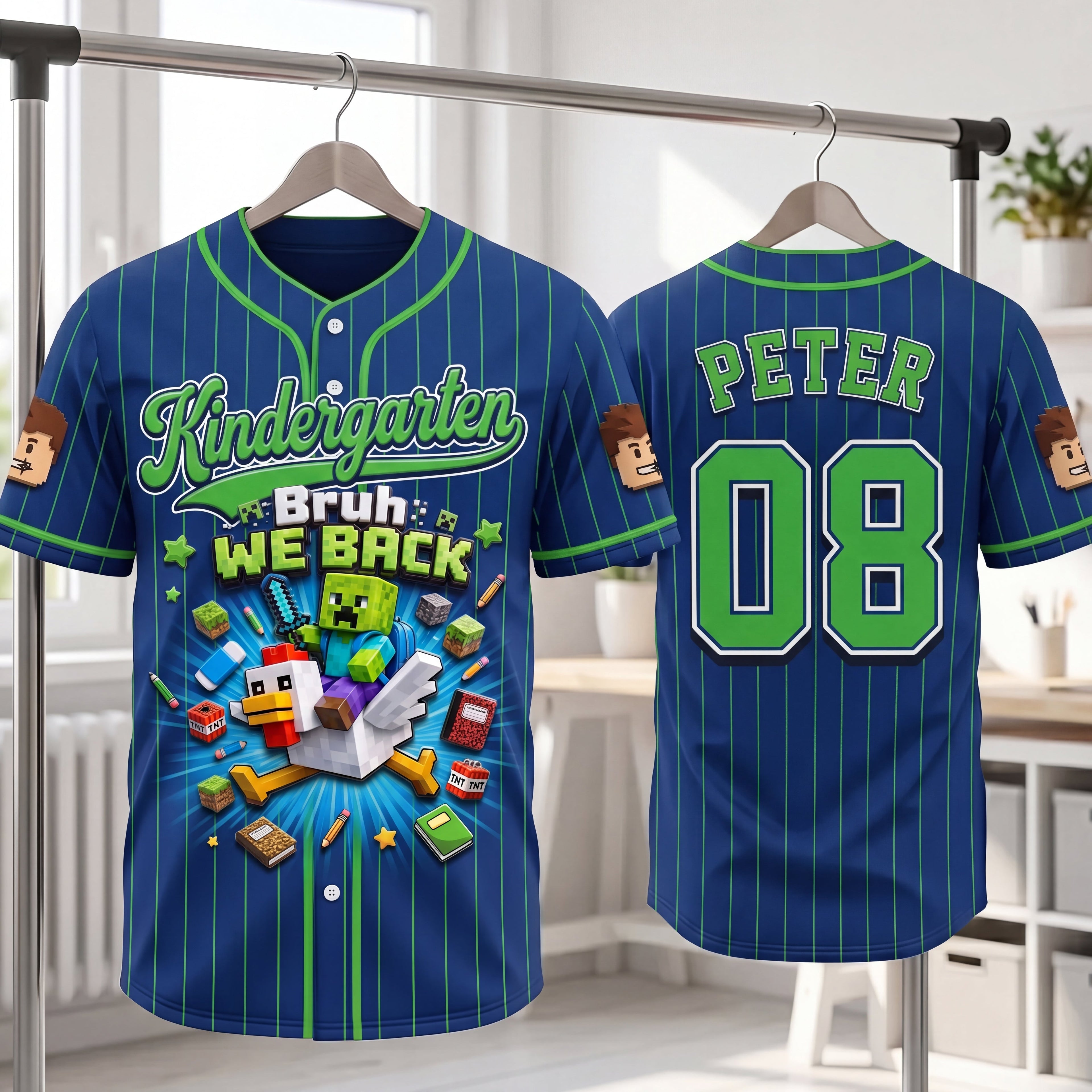 Personalized Kids Baseball Jersey We Back Gift for School Kid Baseball Jersey GradoCreations
