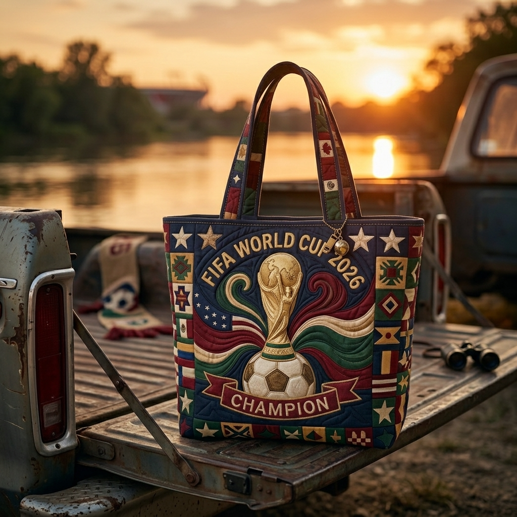 Personalized FIFA World Cup 2026 Quilted Tote Bag Gift for Fans