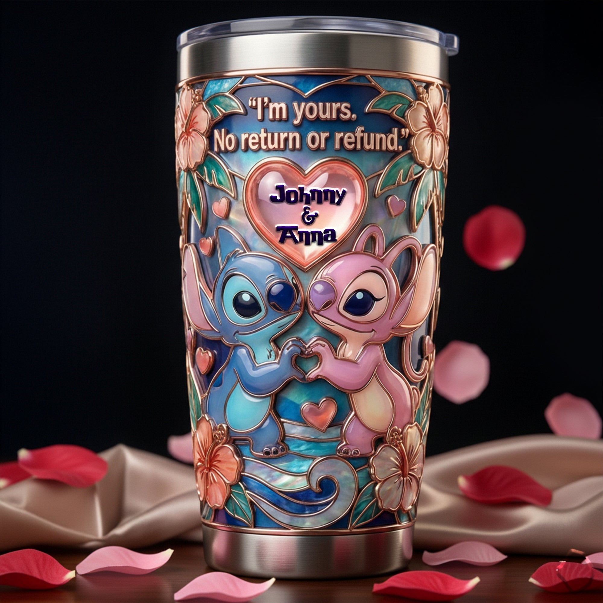 Personalized Tumbler with 3D Effect for Couples | Unique Gift