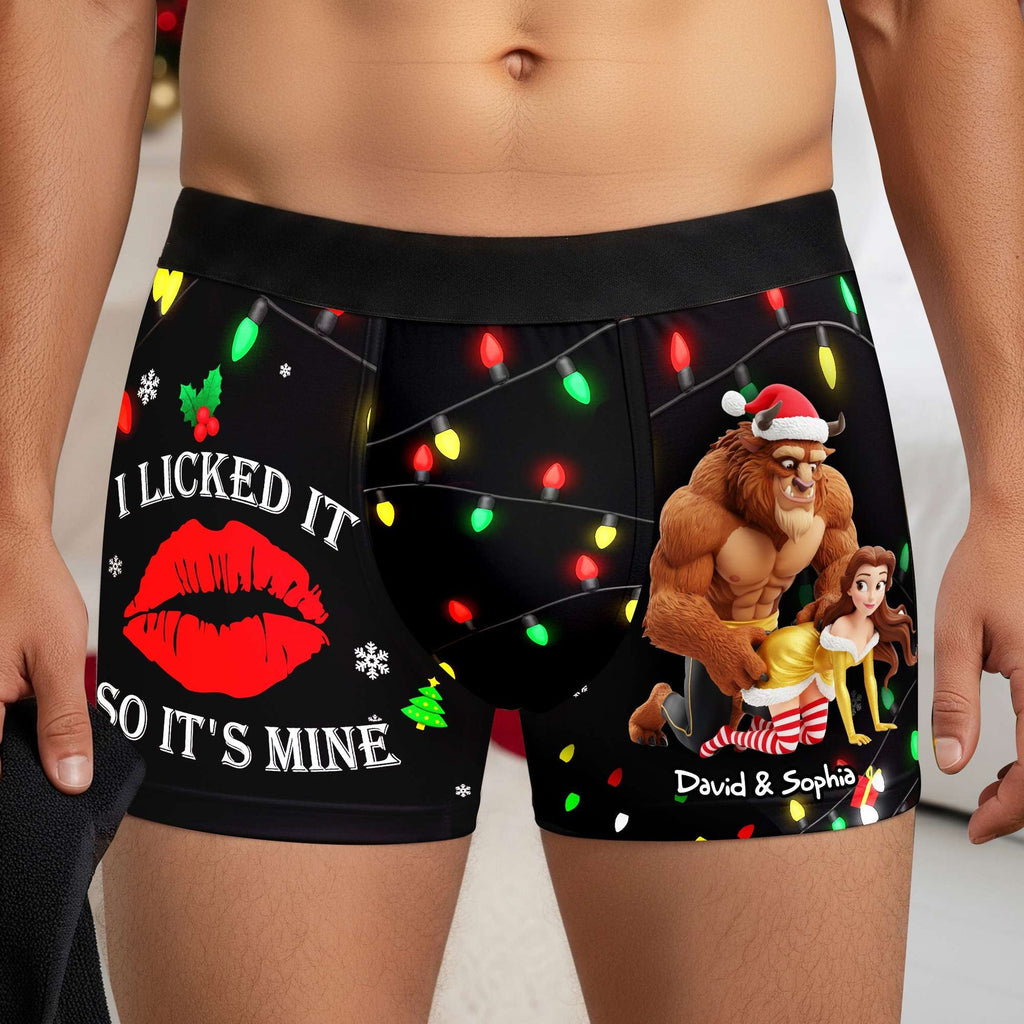Personalized Men's Boxers I Licked It Christmas Gift for Him