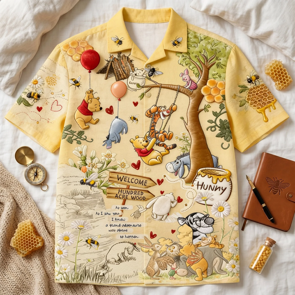 Personalized Hawaiian Shirt Cute Cartoon Bears Gift for Couples