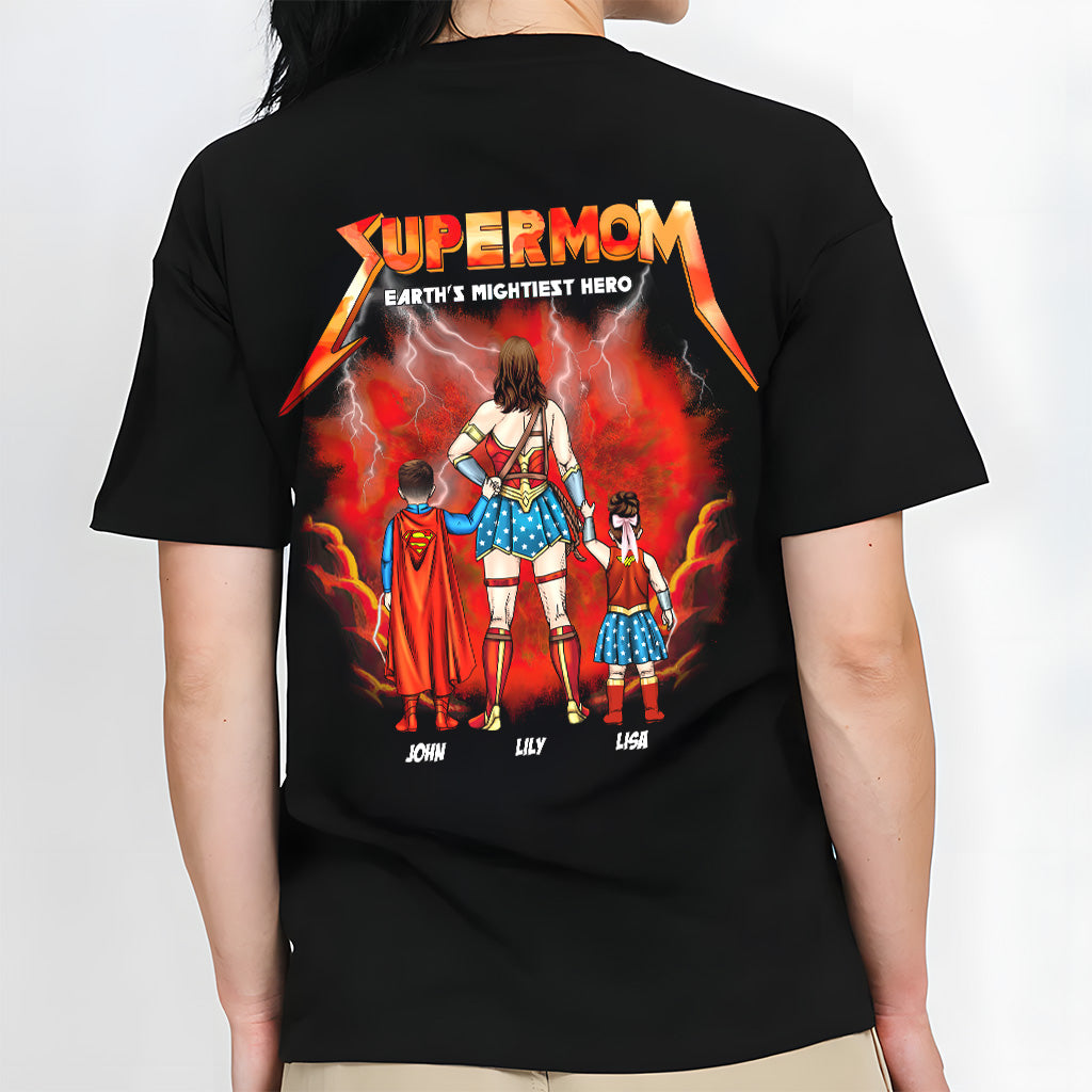 Personalized Super Mom Shirt Custom Family Design Gift for Mom