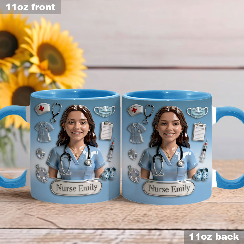 Personalized Nurse Accent Mug Custom Name Gift for Nurse