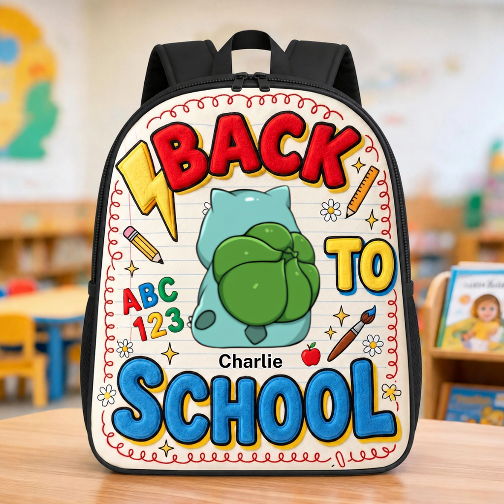 Personalized Cute Pocket Monsters Backpack Set for Kids - Back to School Gift School Bag+ GradoCreations