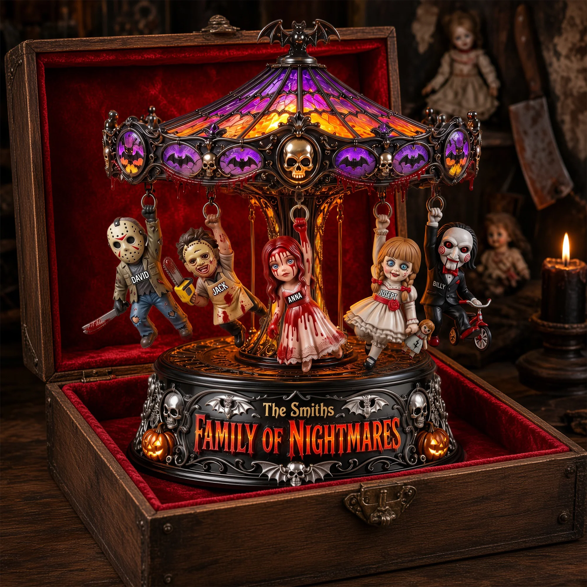 Personalized Halloween Acrylic Light Box Family Gift Decor Acrylic Light Box GradoCreations
