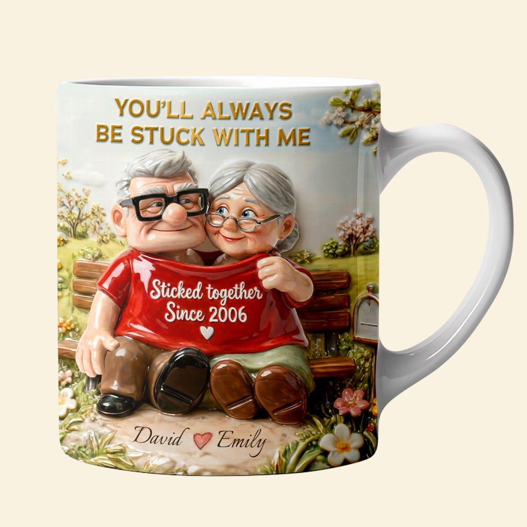 Personalized Couple Mug You'll Always Be Stuck With Me Gift