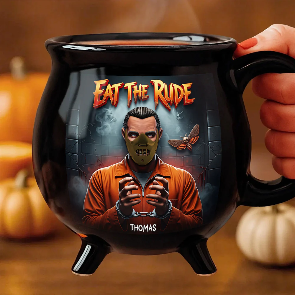 Personalized Horror Cauldron Mug Custom Name Halloween Gift Cauldron Coffee Mug GradoCreations