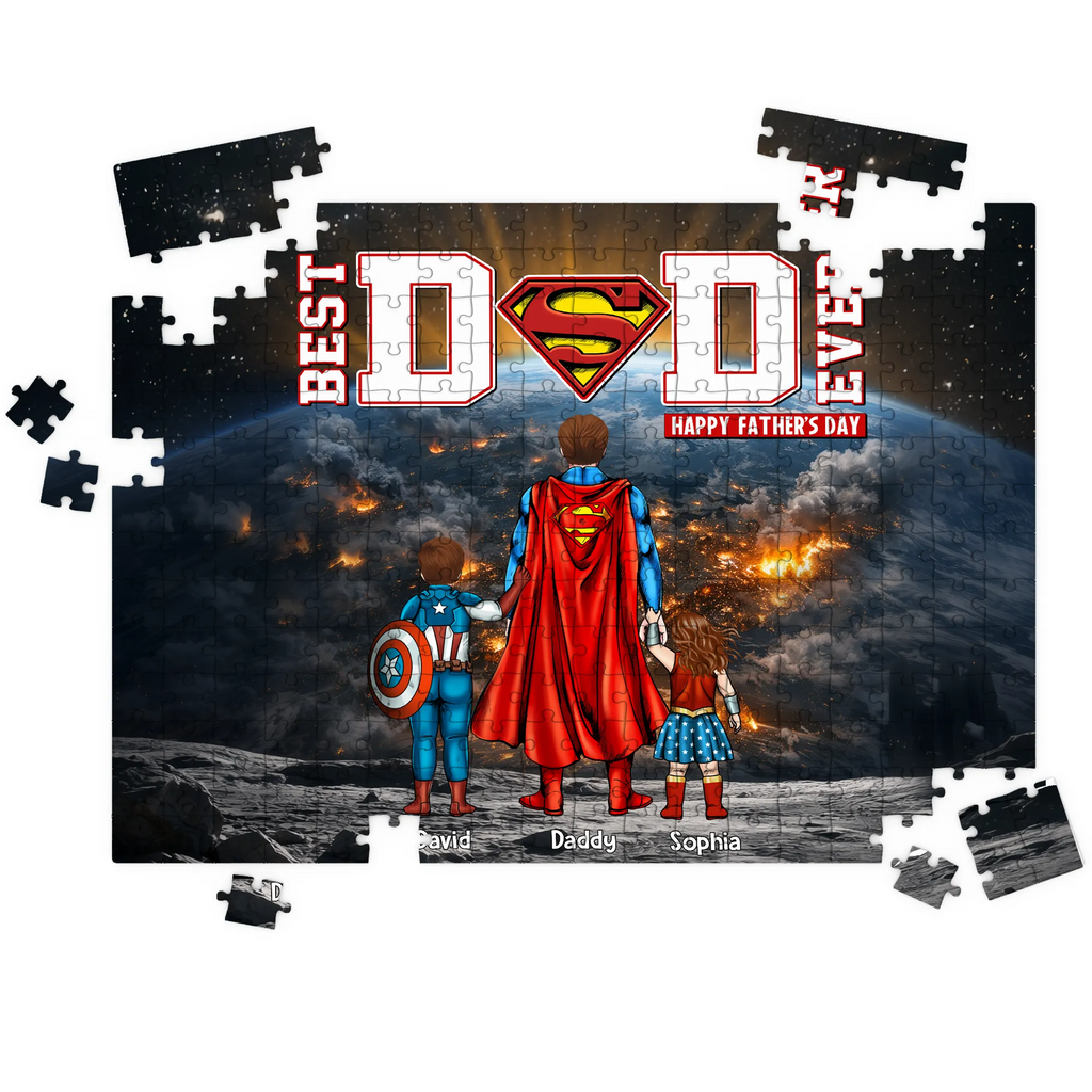Personalized Best Dad Ever Puzzle Gift for Father's Day