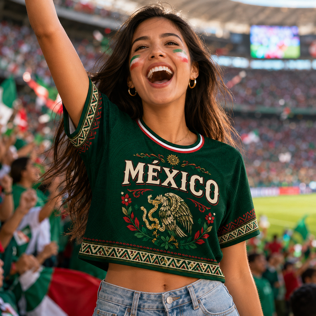 Personalized Aztec Eagle Soccer Jersey Crop Tee for Her - Unique Birthday Gift