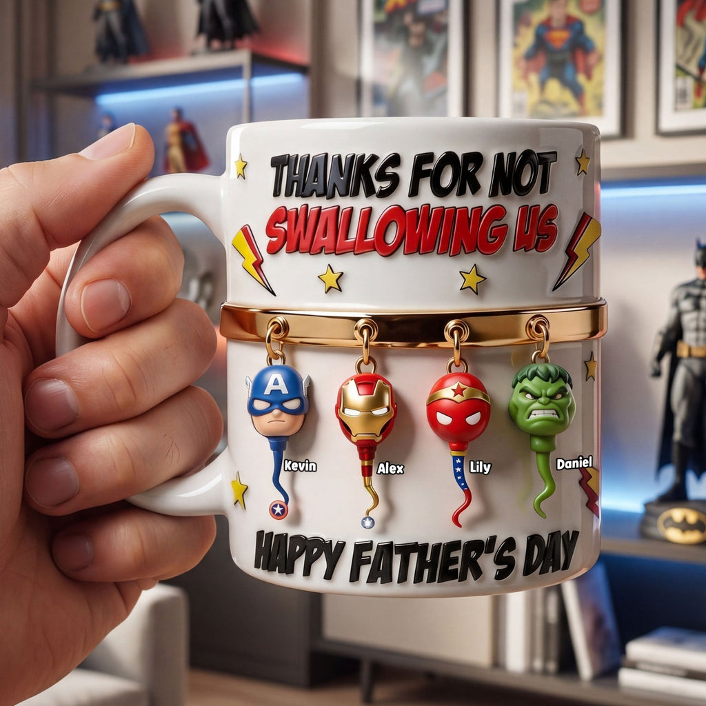 Personalized Funny Hero Dad Mug Gift for Father's Day