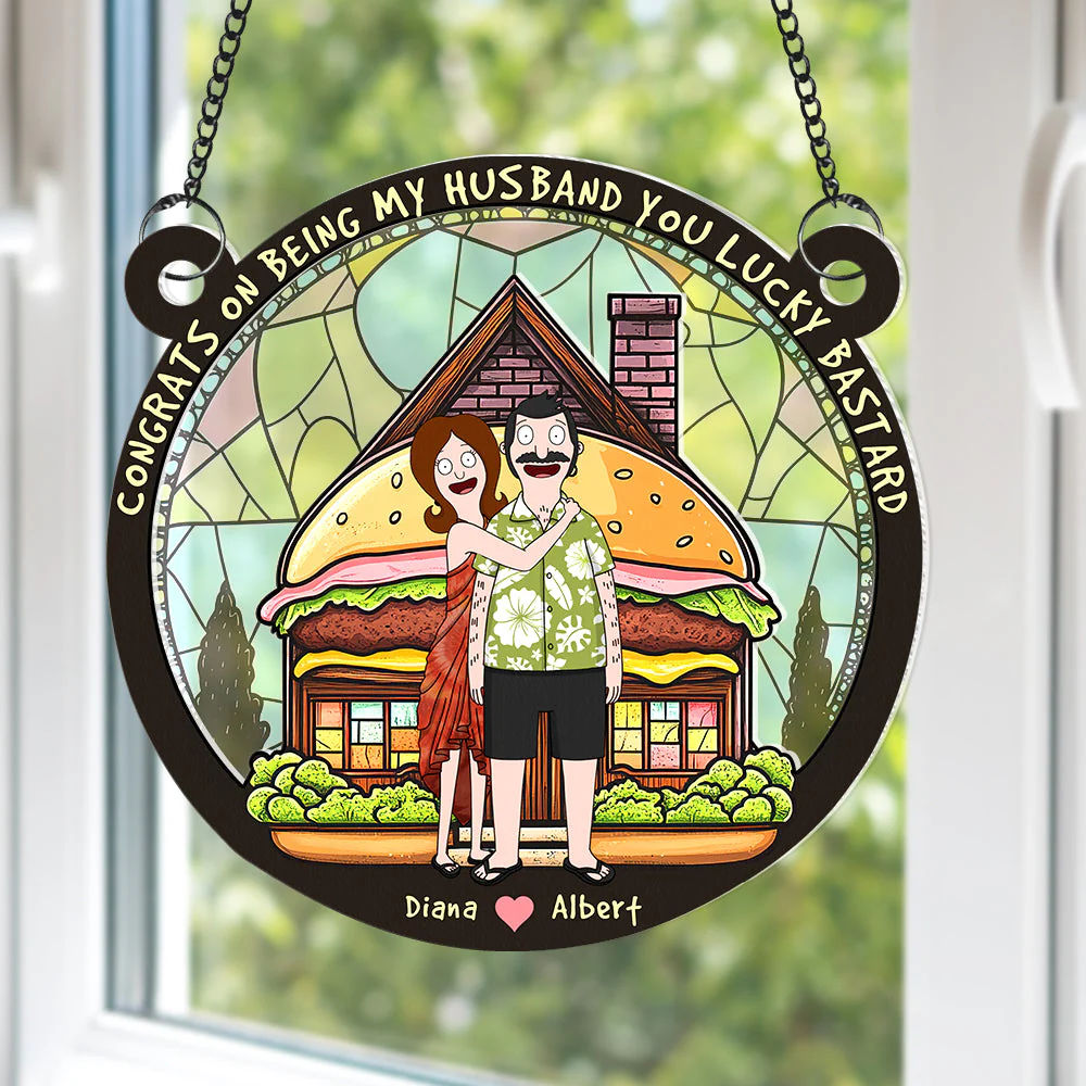 Personalized Funny Love Suncatcher Ornament for Couples Gift