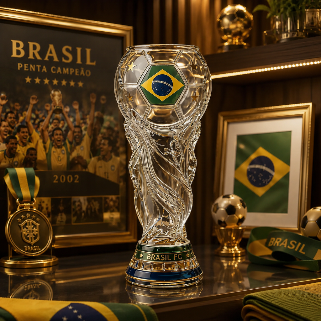 Personalized Trophy Beer Glass for Football Fans | Brazil World Cup Gift