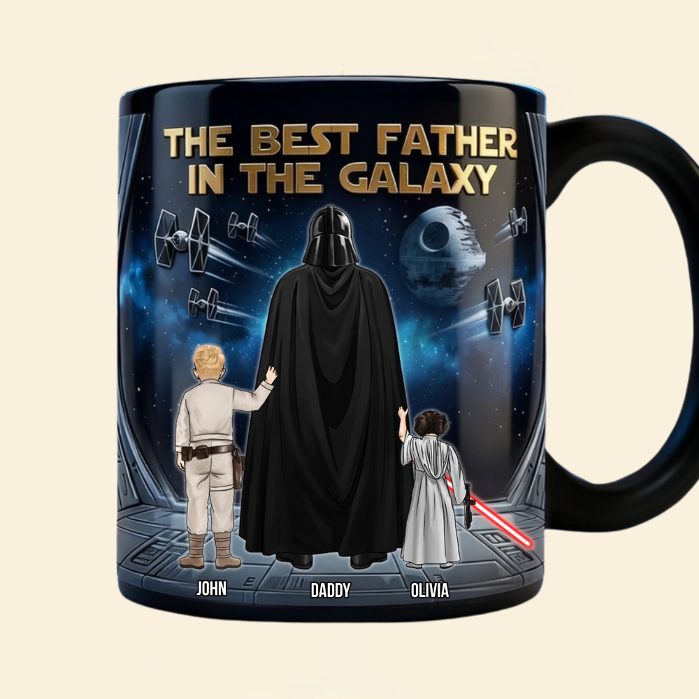 Personalized Color Changing Mug for Dad - Best Father in the Galaxy Gift