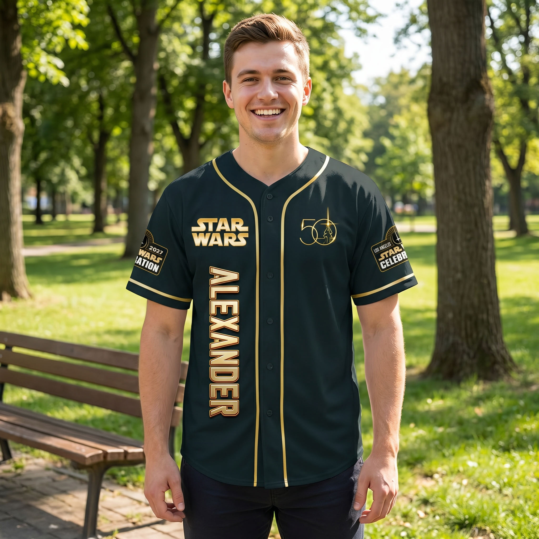 Personalized Baseball Jersey 50th Anniversary Star Wars Gift for Movie Fans