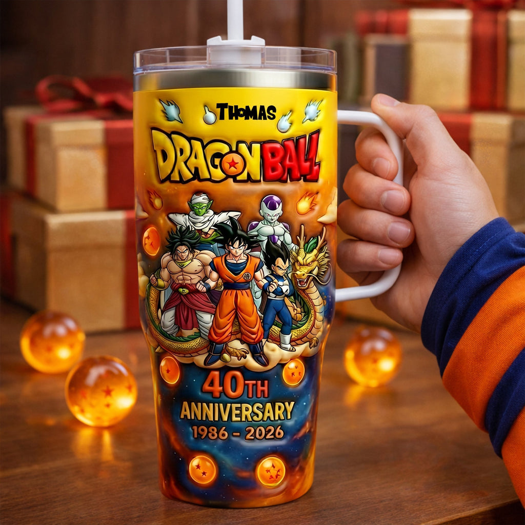 Personalized Dragon Ball 40th Anniversary Tumbler Cup Gift for Movie Fans