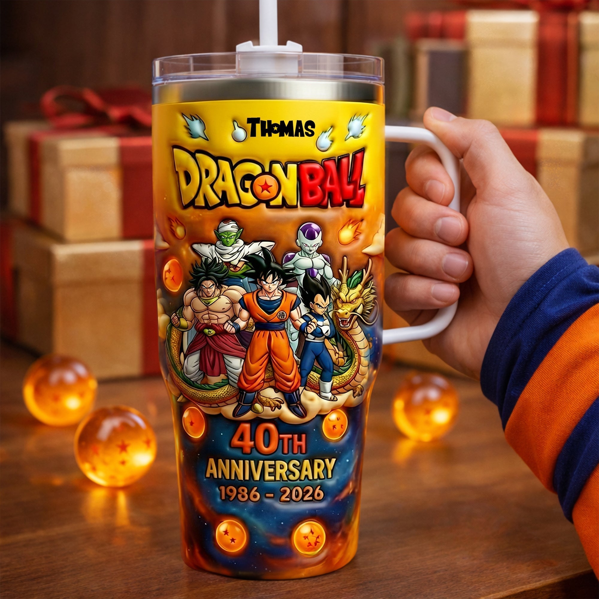 Personalized Dragon Ball 40th Anniversary Tumbler Cup Gift for Movie Fans