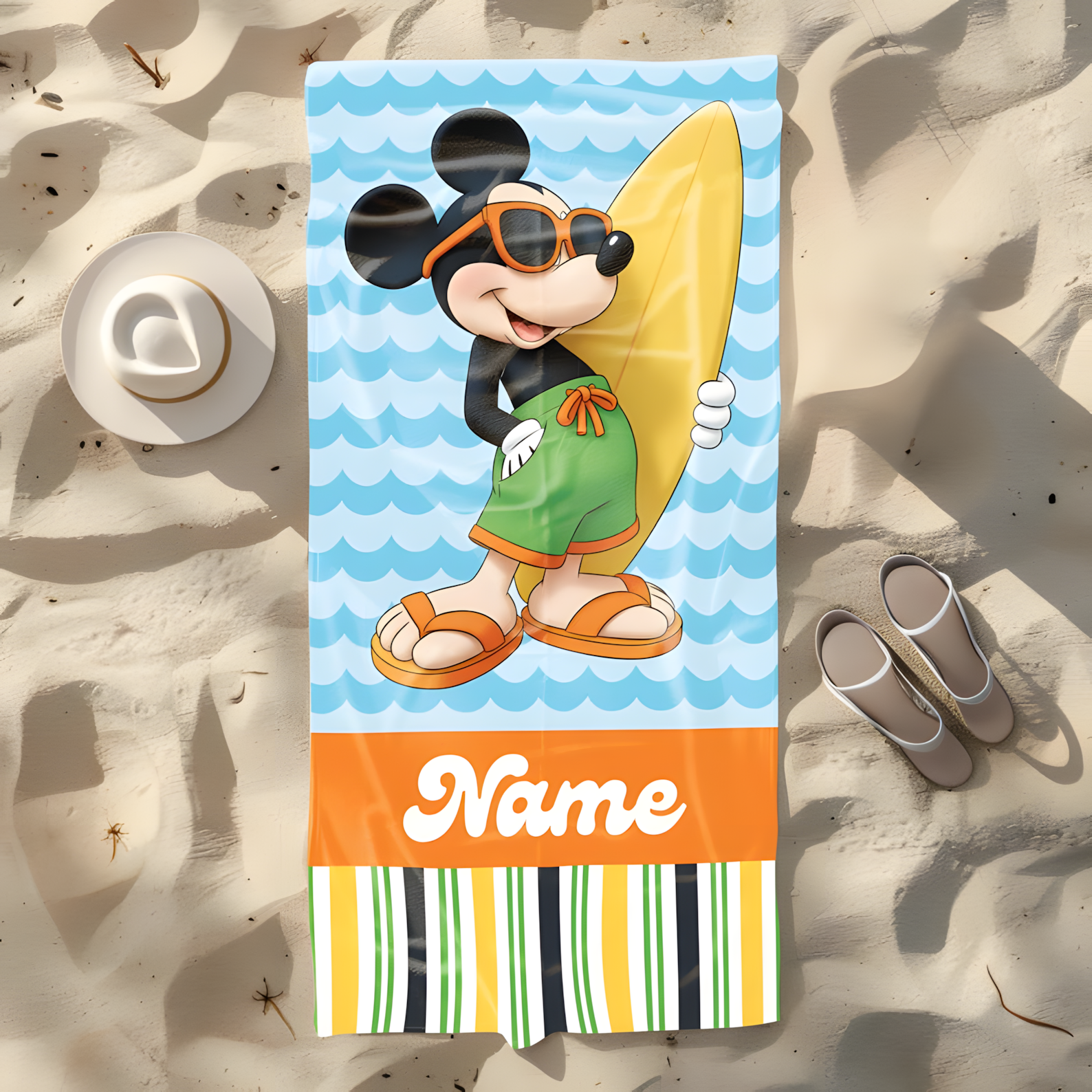 Personalized Disney Beach Towel Summer Vibe Gift for Kids