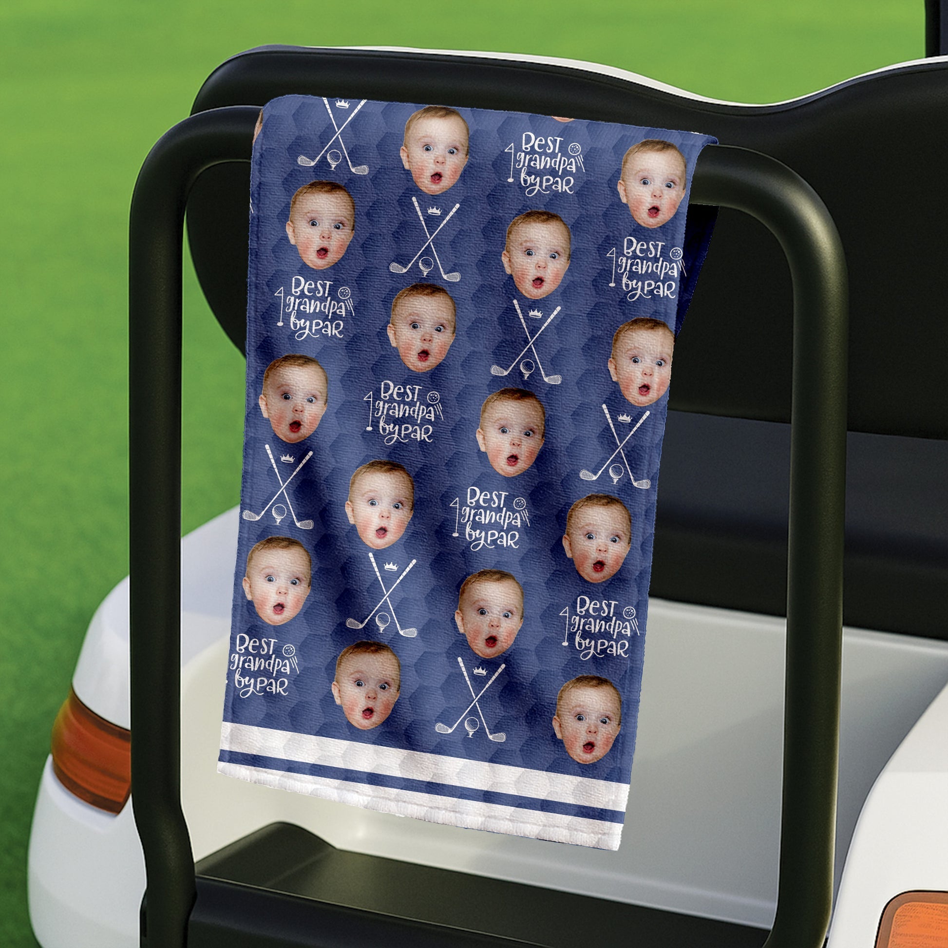 Personalized Funny Golf Towel Custom Photo Gift for Grandpa