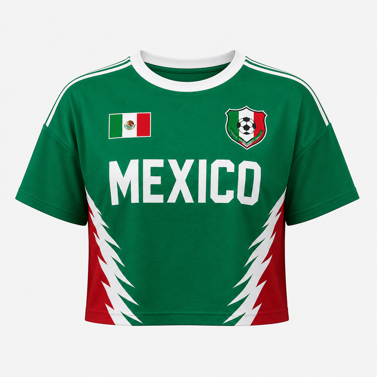 Personalized Mexico Soccer Jersey Crop Tee Custom Name Gift for Football Fans