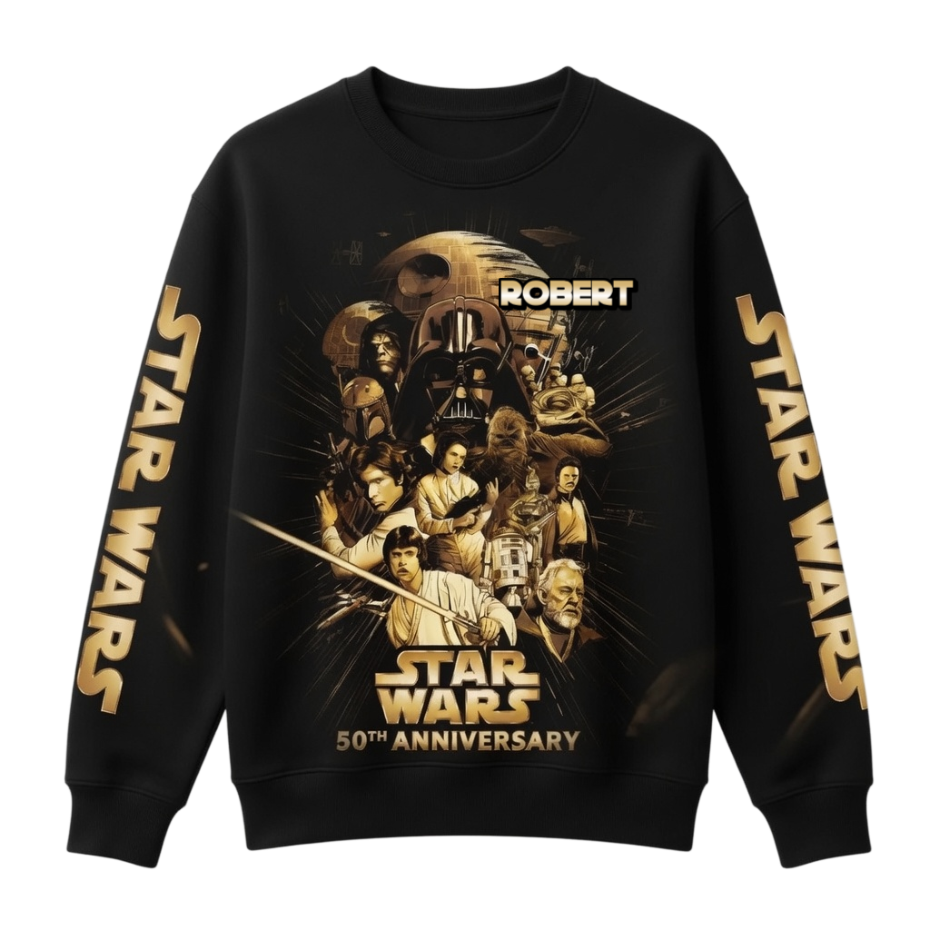 Personalized Star Wars 50th Anniversary All Over Shirt Gift for Movie Fans