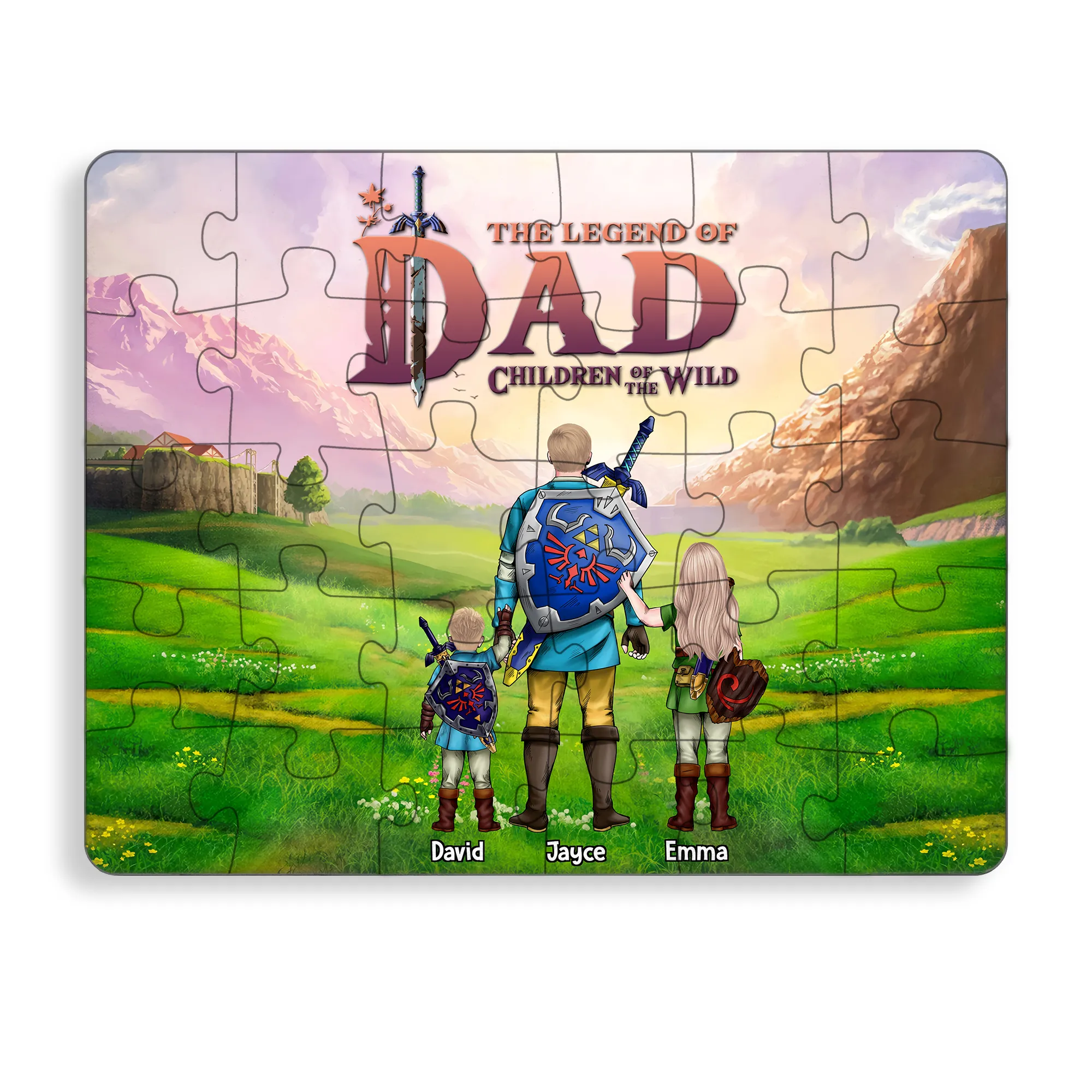 Personalized Dad Puzzle 'Children of the Wild' Custom Gift