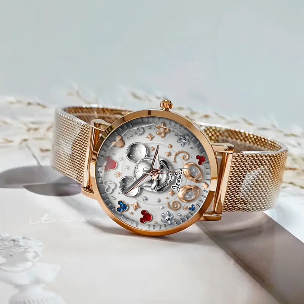 Personalized Women Hand Watch Custom Charm Gift for Her