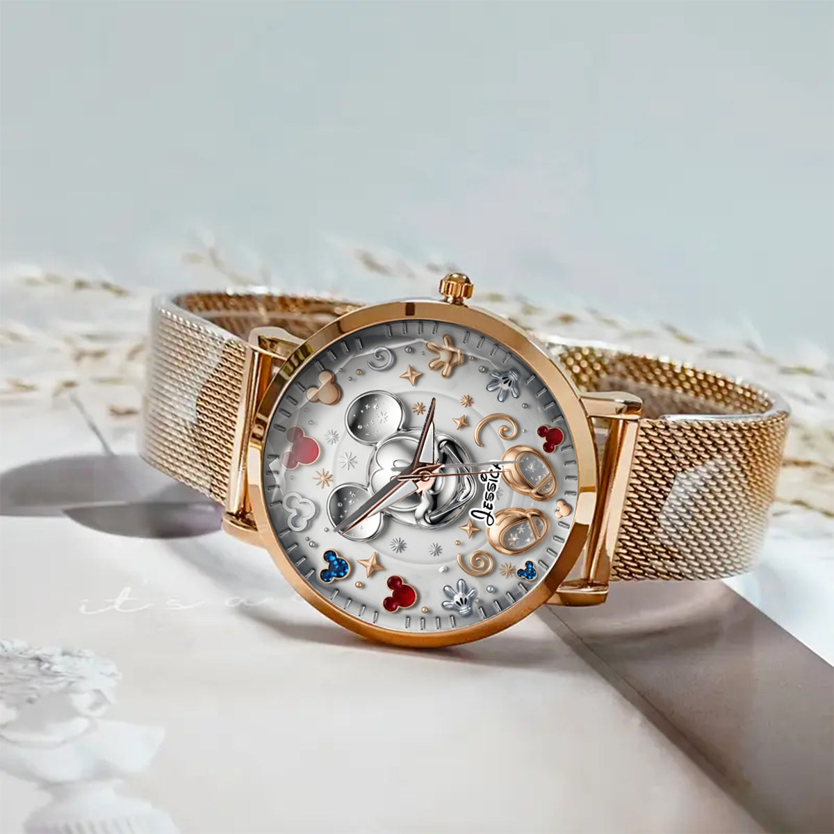 Personalized Women Hand Watch Custom Charm Gift for Her