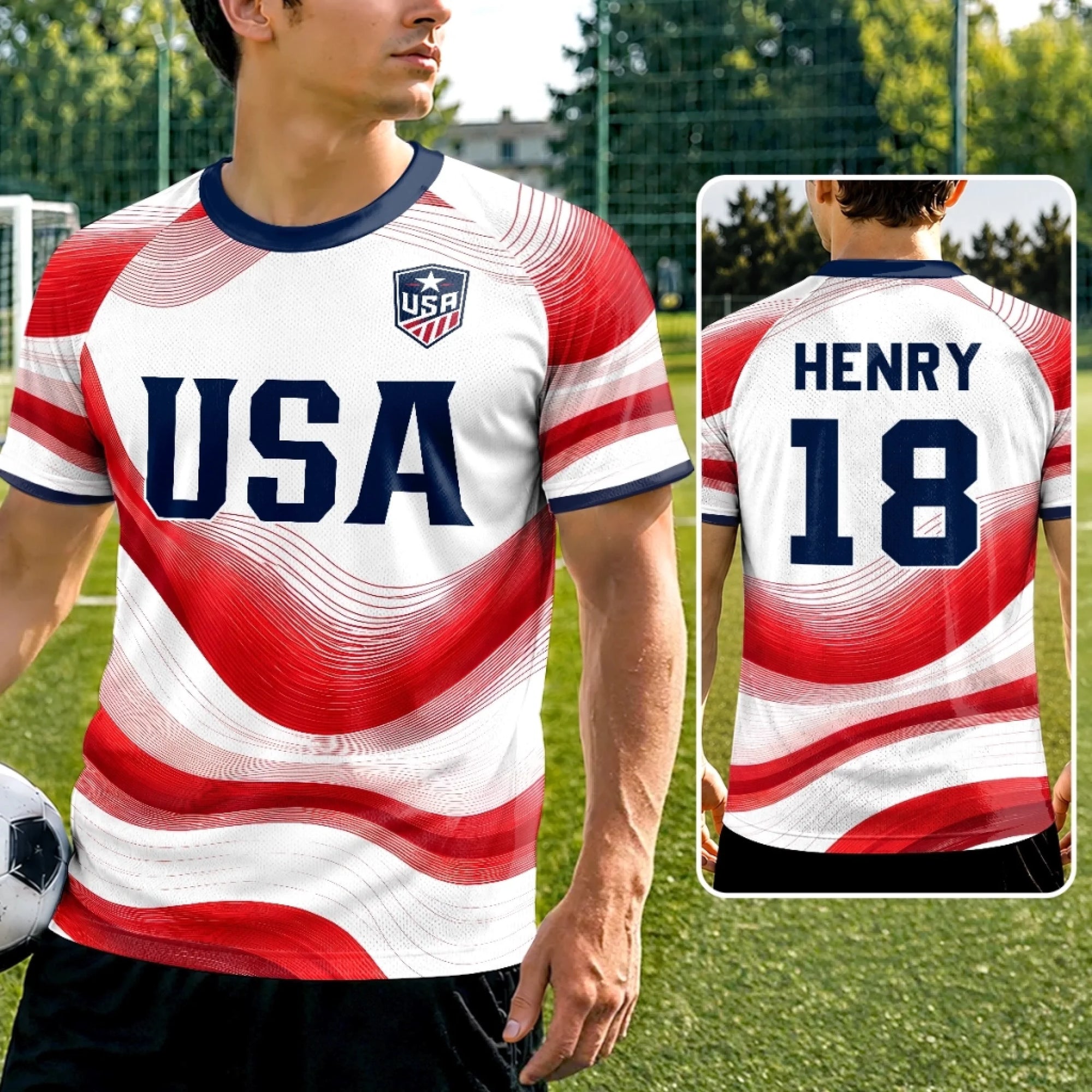 Personalized USA Soccer Jersey Custom Name Gift for Football Lovers
