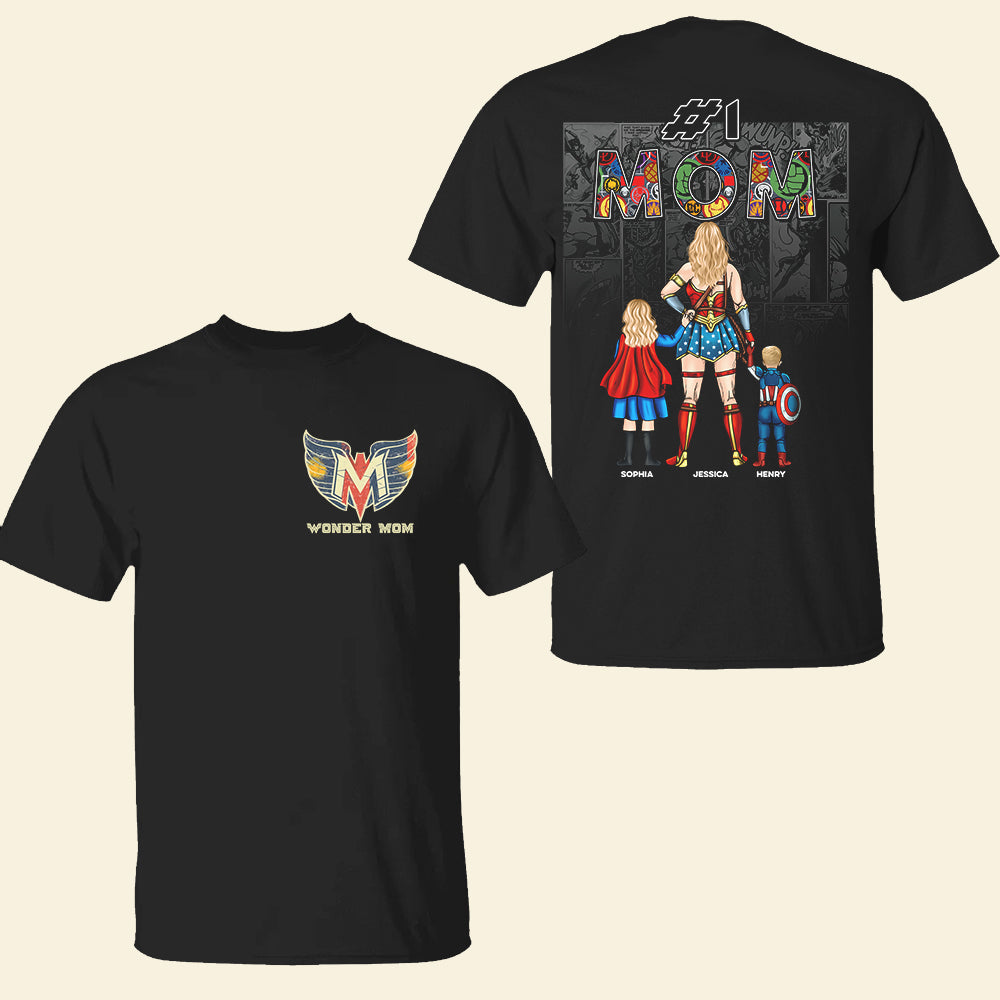Personalized Wonder Mom Shirt Custom Name Gift for Mom