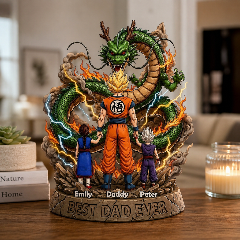 Personalized Acrylic Plaque Best Dad Ever DragonBall Gift