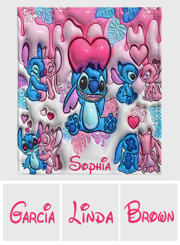 Personalized Cartoon Characters Blanket Custom Name Gift for Kids