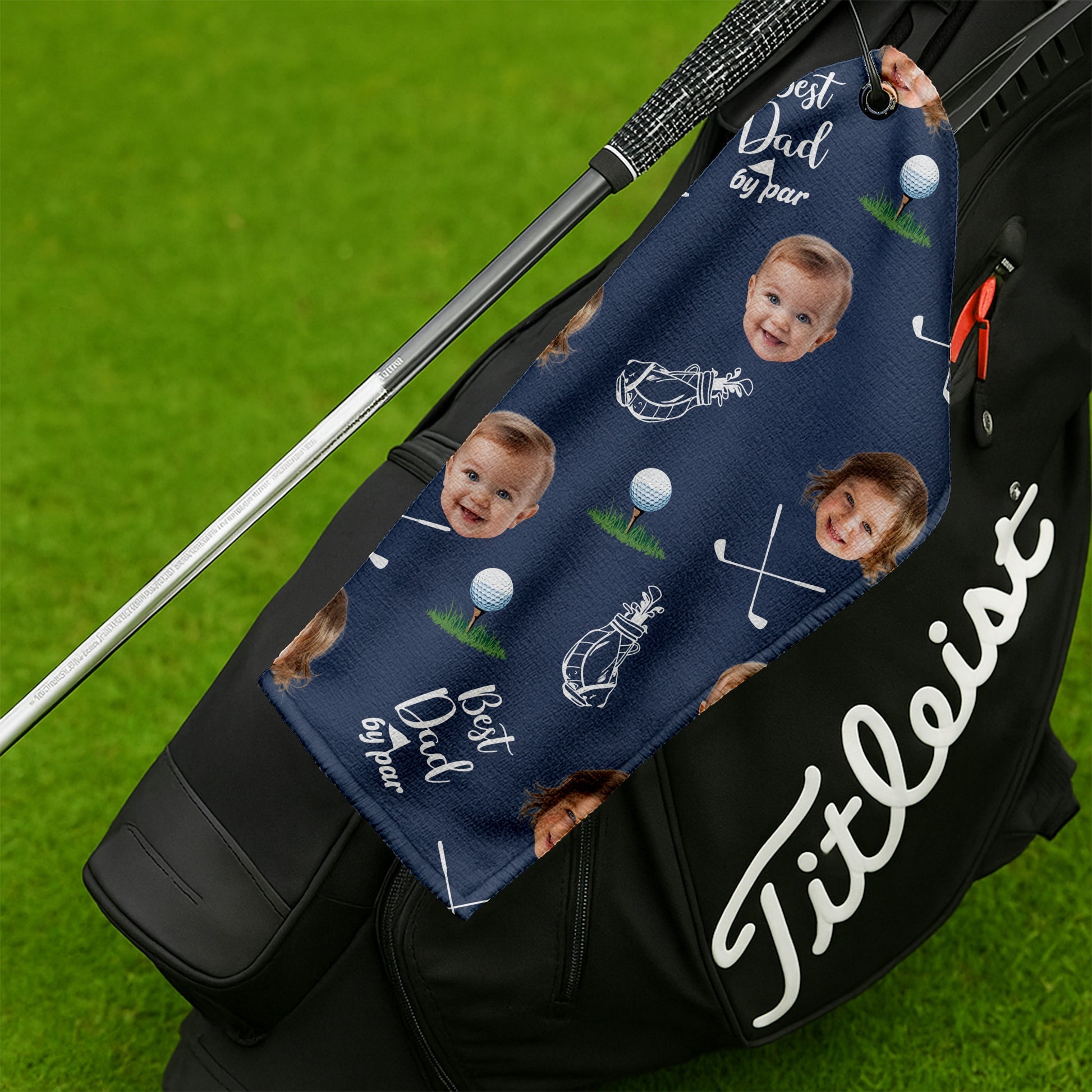 Personalized Funny Golf Towel Custom Photo Gift for Dad