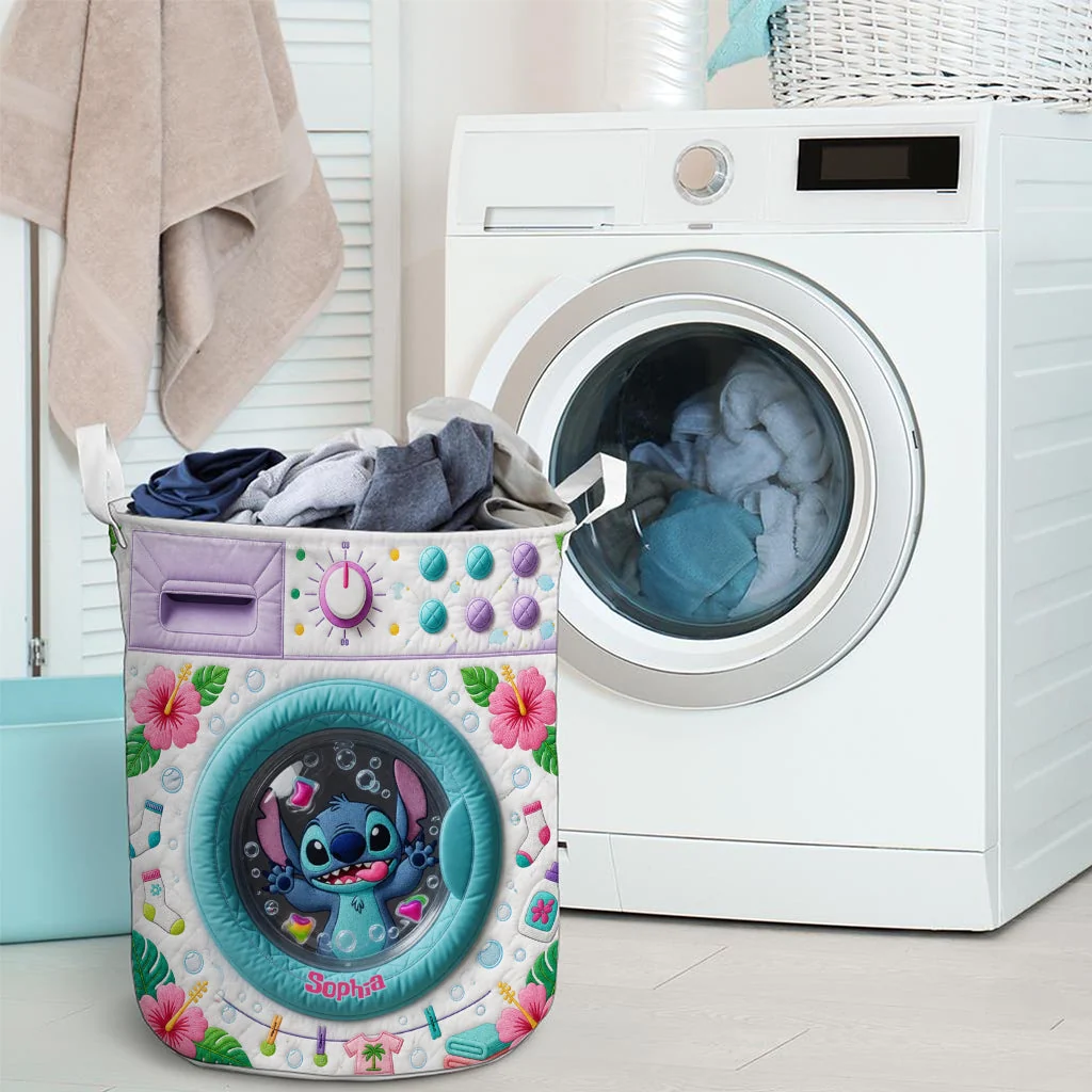 Personalized Quilted Laundry Basket with Cartoon Design for Kids | GradoCreations Quilted Laundry Basket GradoCreations