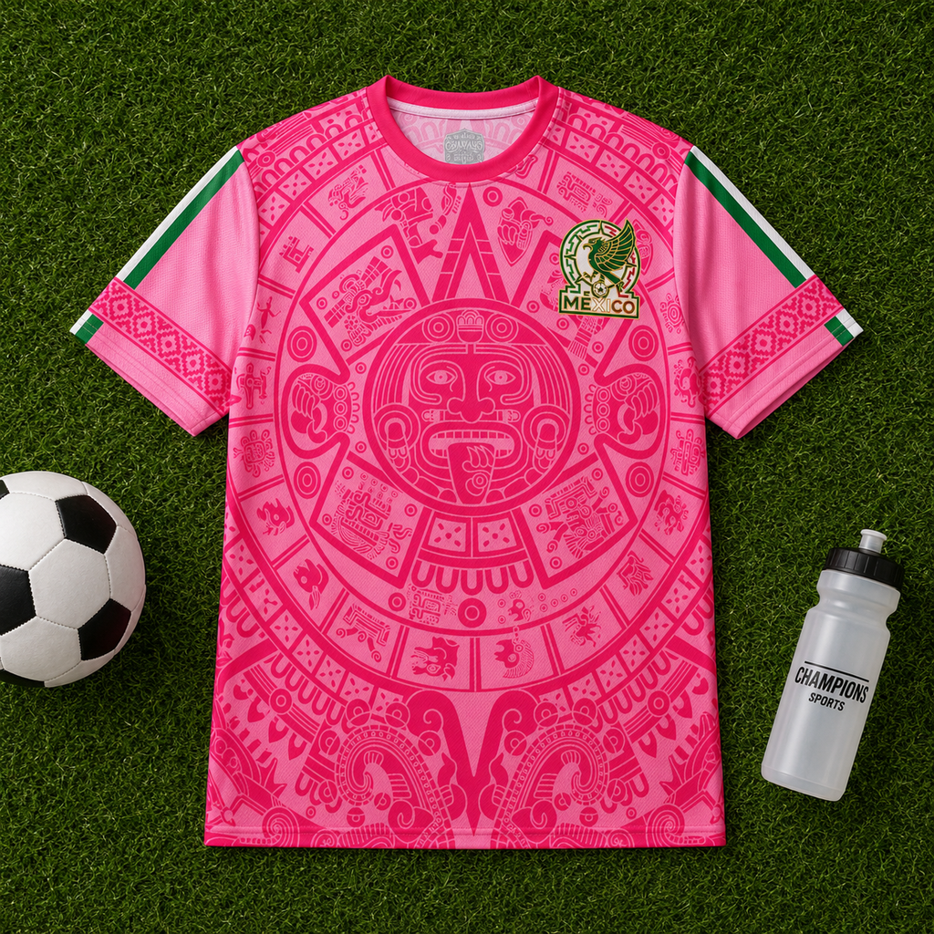 Personalized Aztec Calendar Pink Soccer Jersey Gift for Football Lovers