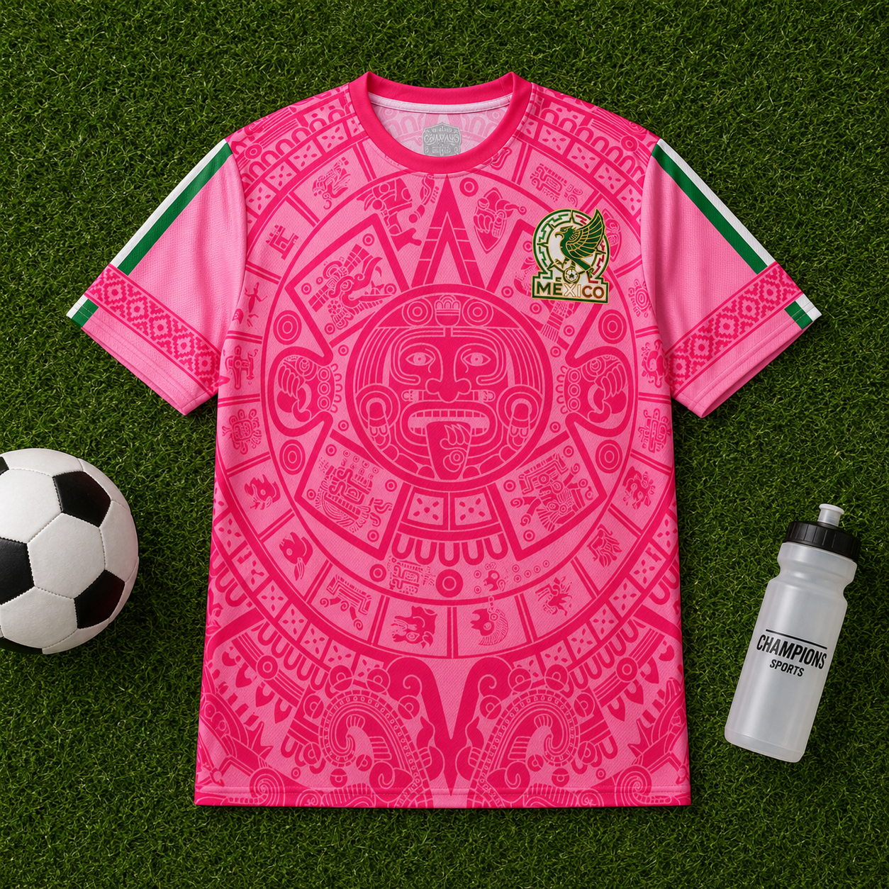 Personalized Aztec Calendar Pink Soccer Jersey Gift for Football Lovers