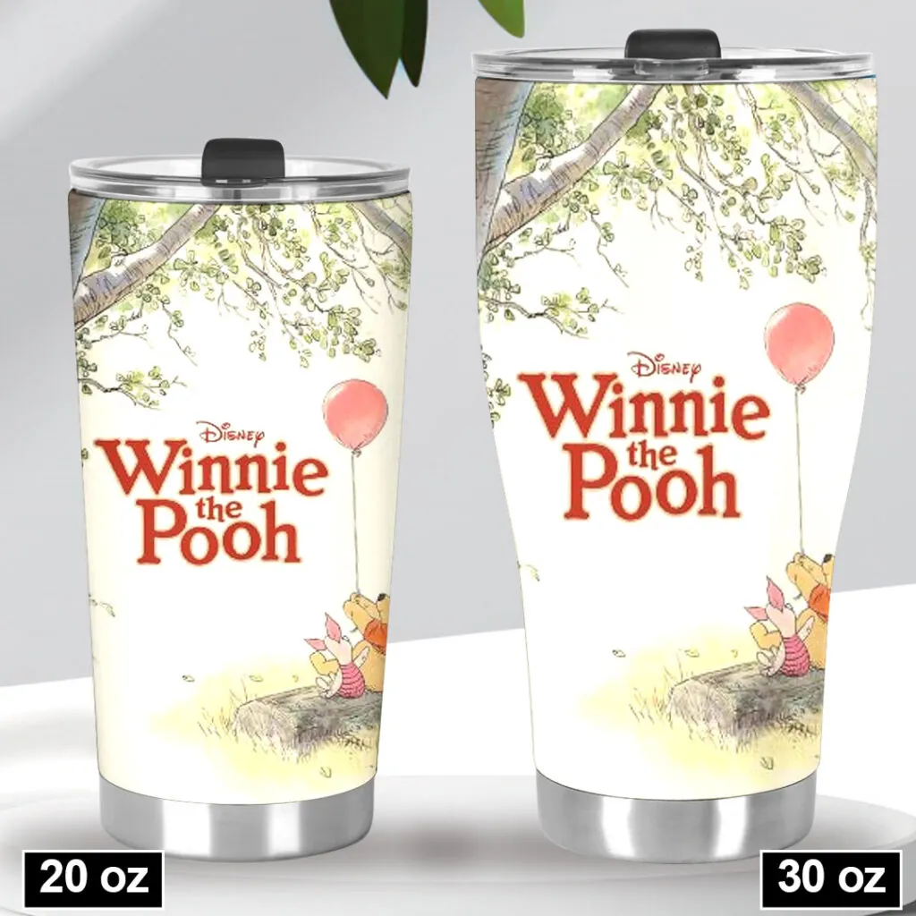 Personalized Winnie the Pooh Tumbler Custom Name Gift for Kids Tumbler GradoCreations