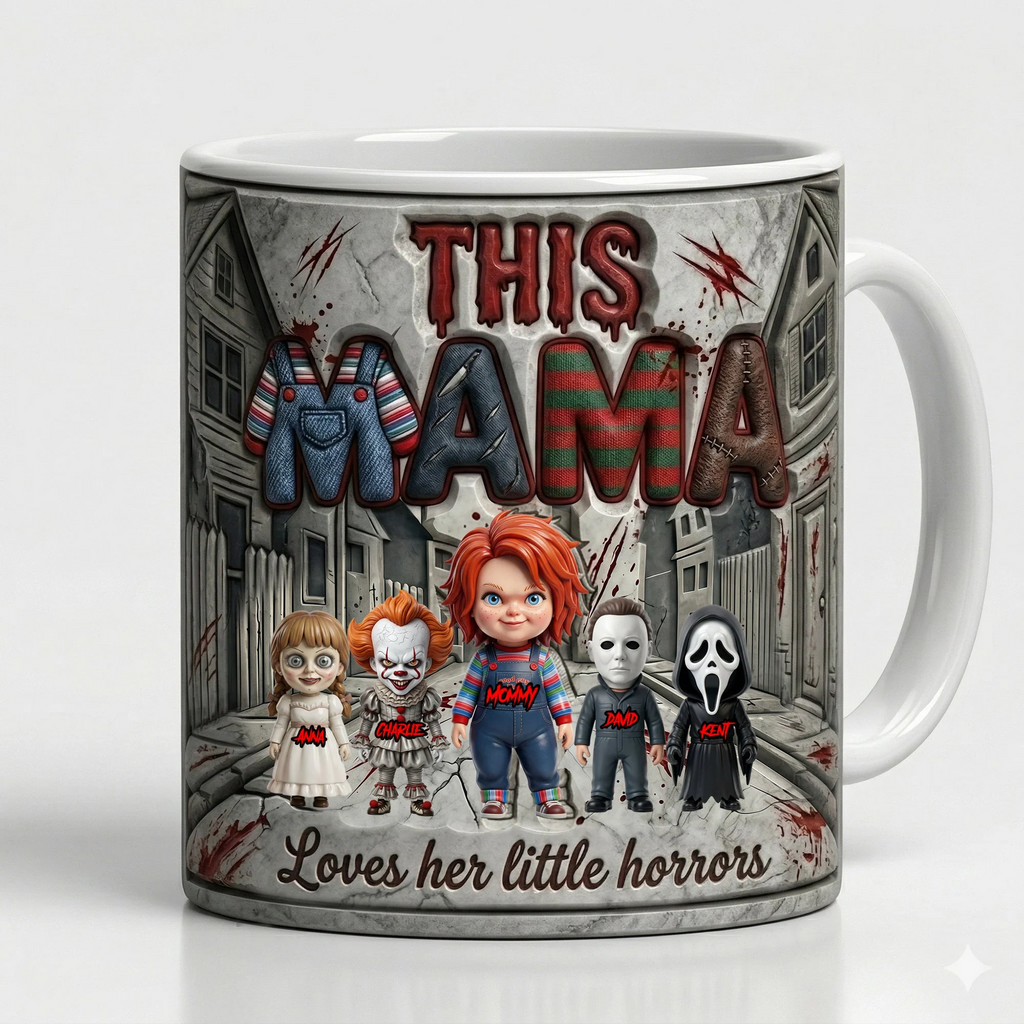 Personalized Black Ceramic Coffee Mug for Mom | Halloween Gift Mug GradoCreations